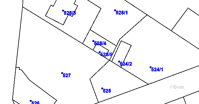 Parcela st. 528/5 v KÚ Kačice, Katastrální mapa