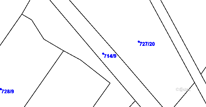 Parcela st. 714/9 v KÚ Kačice, Katastrální mapa
