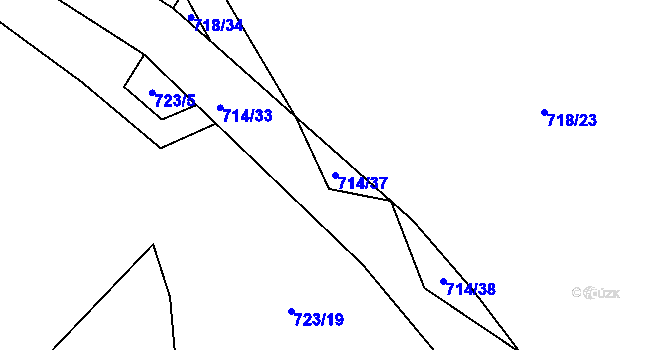 Parcela st. 714/37 v KÚ Kačice, Katastrální mapa
