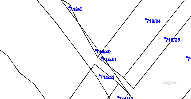 Parcela st. 714/40 v KÚ Kačice, Katastrální mapa