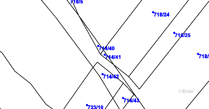 Parcela st. 714/41 v KÚ Kačice, Katastrální mapa