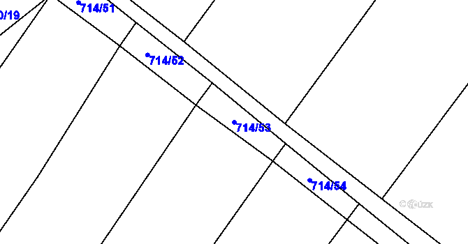 Parcela st. 714/53 v KÚ Kačice, Katastrální mapa