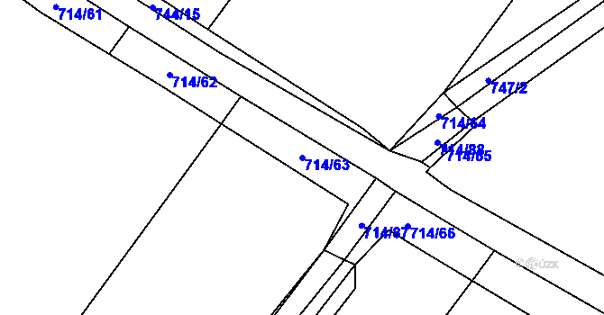 Parcela st. 714/63 v KÚ Kačice, Katastrální mapa