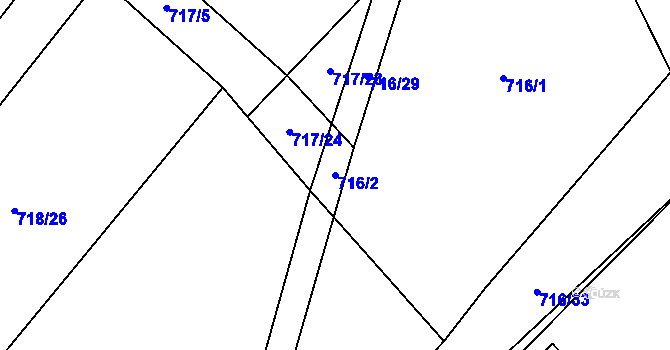 Parcela st. 716/2 v KÚ Kačice, Katastrální mapa