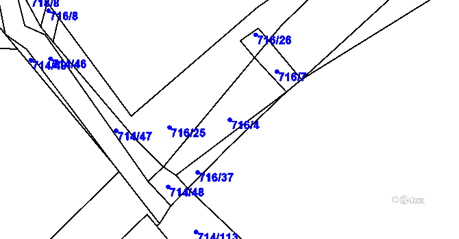 Parcela st. 716/4 v KÚ Kačice, Katastrální mapa