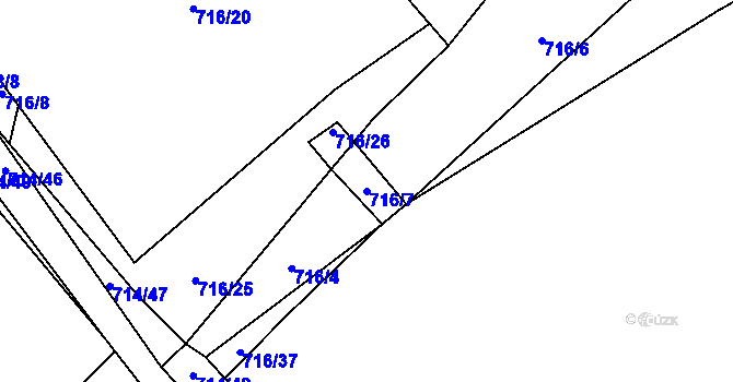 Parcela st. 716/7 v KÚ Kačice, Katastrální mapa