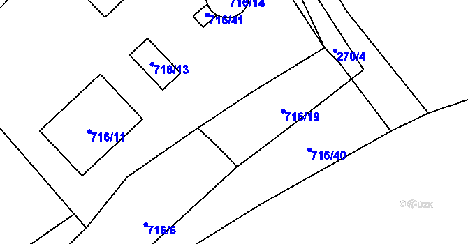 Parcela st. 716/18 v KÚ Kačice, Katastrální mapa
