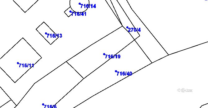 Parcela st. 716/19 v KÚ Kačice, Katastrální mapa