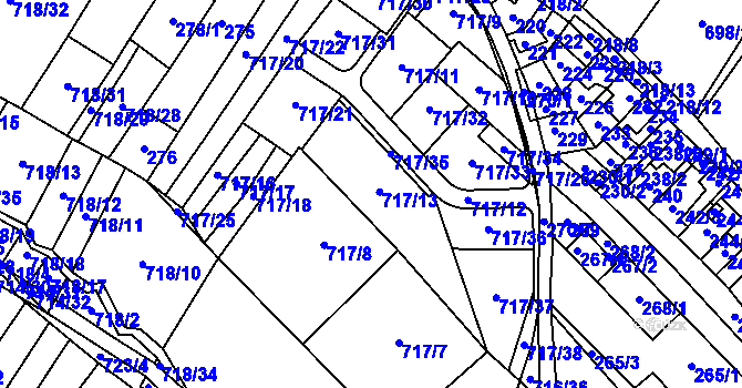 Parcela st. 717 v KÚ Kačice, Katastrální mapa