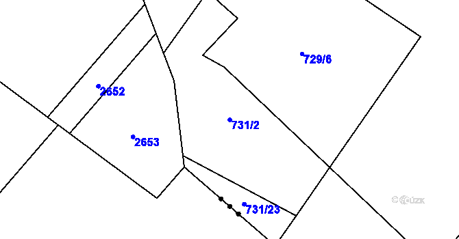 Parcela st. 731/2 v KÚ Kačice, Katastrální mapa