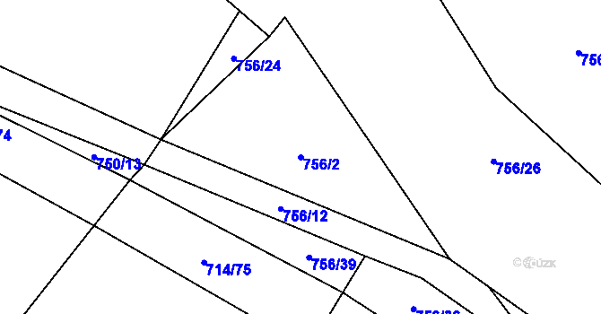 Parcela st. 756/2 v KÚ Kačice, Katastrální mapa