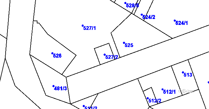 Parcela st. 527/2 v KÚ Kačice, Katastrální mapa