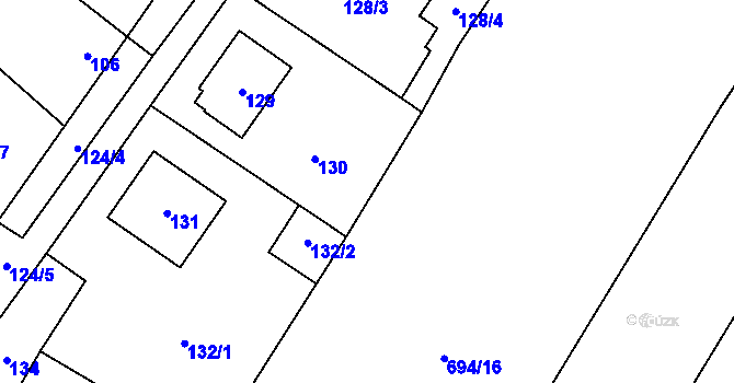 Parcela st. 694/52 v KÚ Kačice, Katastrální mapa
