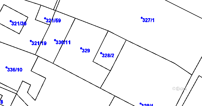 Parcela st. 328/2 v KÚ Kačice, Katastrální mapa
