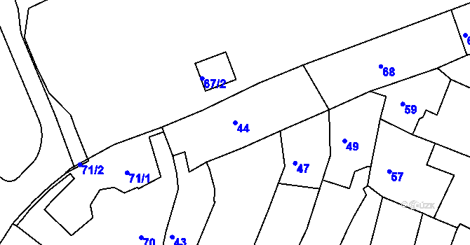 Parcela st. 44 v KÚ Kadaň, Katastrální mapa