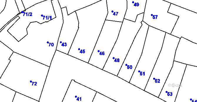 Parcela st. 46 v KÚ Kadaň, Katastrální mapa