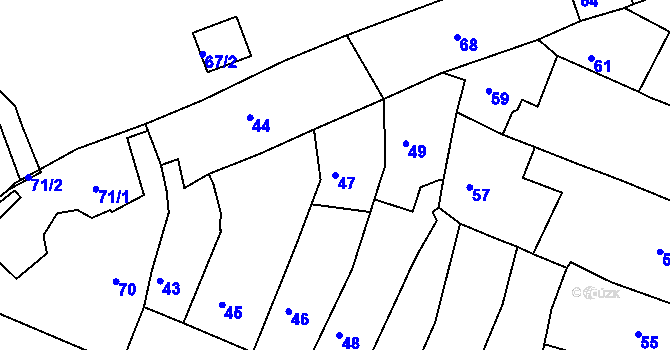 Parcela st. 47 v KÚ Kadaň, Katastrální mapa