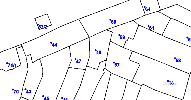 Parcela st. 49 v KÚ Kadaň, Katastrální mapa
