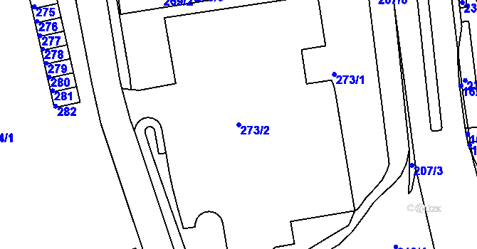 Parcela st. 273/2 v KÚ Kadaň, Katastrální mapa