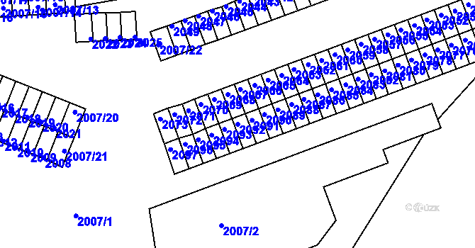 Parcela st. 2092 v KÚ Kadaň, Katastrální mapa