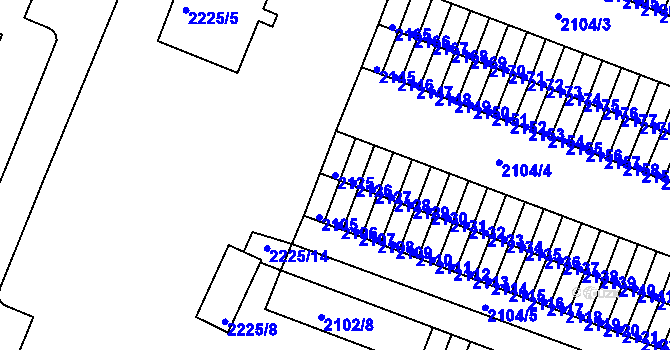 Parcela st. 2125 v KÚ Kadaň, Katastrální mapa