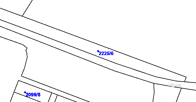 Parcela st. 2225/6 v KÚ Kadaň, Katastrální mapa