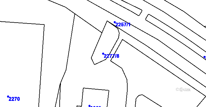 Parcela st. 2277/8 v KÚ Kadaň, Katastrální mapa