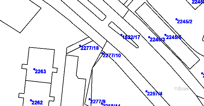 Parcela st. 2277/10 v KÚ Kadaň, Katastrální mapa