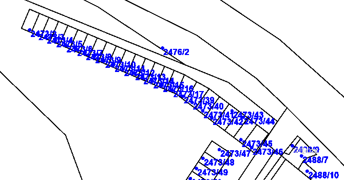 Parcela st. 2473/17 v KÚ Kadaň, Katastrální mapa