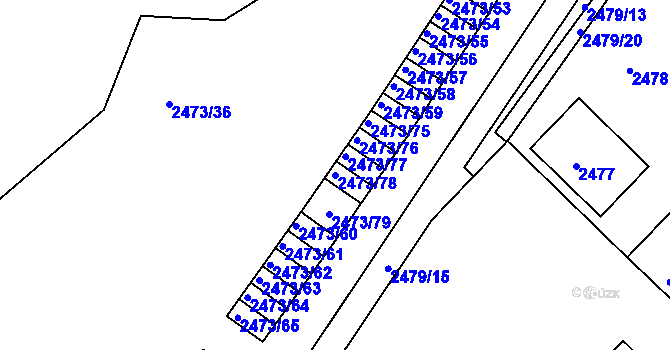 Parcela st. 2473/78 v KÚ Kadaň, Katastrální mapa