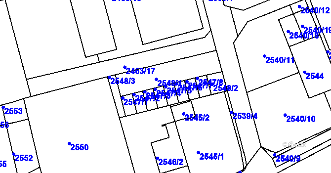 Parcela st. 2547/5 v KÚ Kadaň, Katastrální mapa