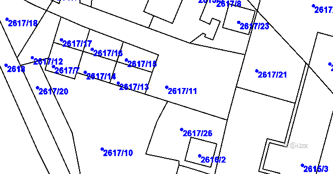 Parcela st. 2617/11 v KÚ Kadaň, Katastrální mapa