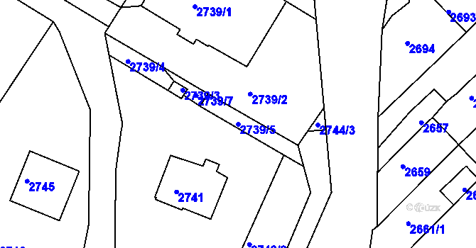 Parcela st. 2739/5 v KÚ Kadaň, Katastrální mapa