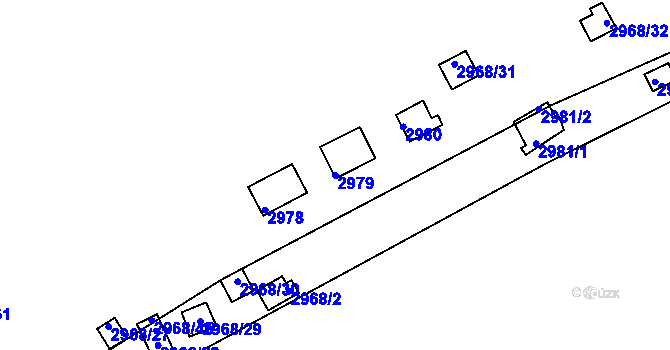 Parcela st. 2979 v KÚ Kadaň, Katastrální mapa
