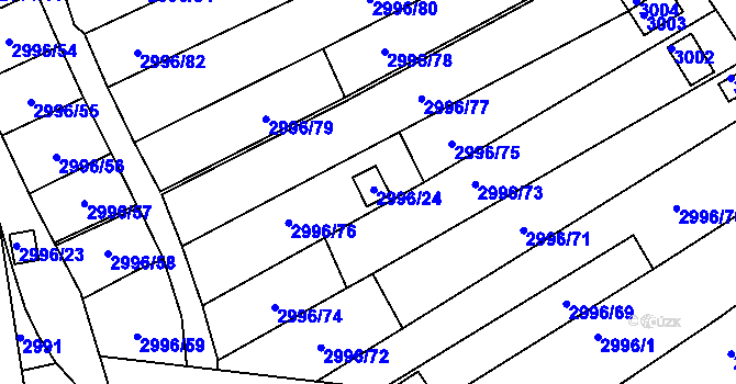 Parcela st. 2996/24 v KÚ Kadaň, Katastrální mapa