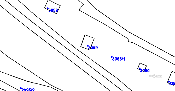 Parcela st. 3059 v KÚ Kadaň, Katastrální mapa