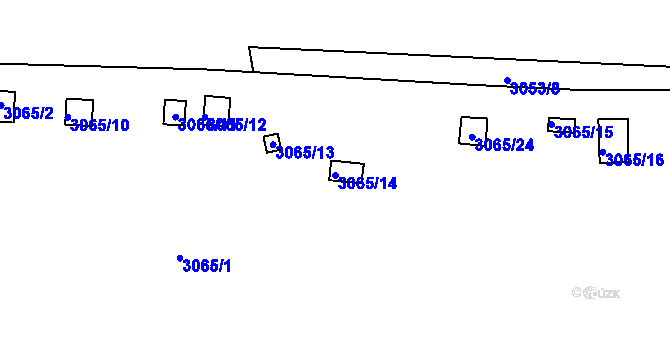 Parcela st. 3065/14 v KÚ Kadaň, Katastrální mapa