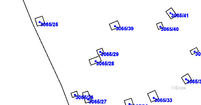 Parcela st. 3065/29 v KÚ Kadaň, Katastrální mapa