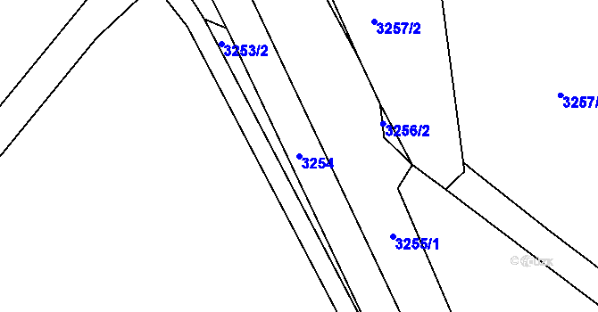 Parcela st. 3254 v KÚ Kadaň, Katastrální mapa