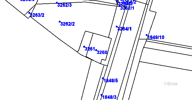 Parcela st. 3260 v KÚ Kadaň, Katastrální mapa