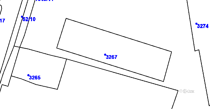 Parcela st. 3267 v KÚ Kadaň, Katastrální mapa