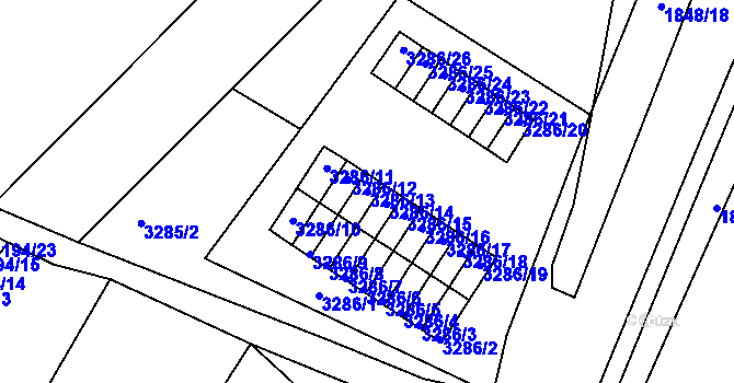 Parcela st. 3286/13 v KÚ Kadaň, Katastrální mapa