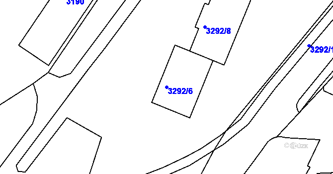 Parcela st. 3292/6 v KÚ Kadaň, Katastrální mapa