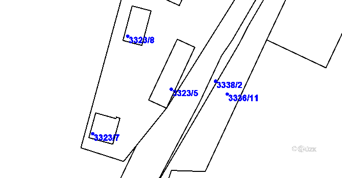 Parcela st. 3323/5 v KÚ Kadaň, Katastrální mapa
