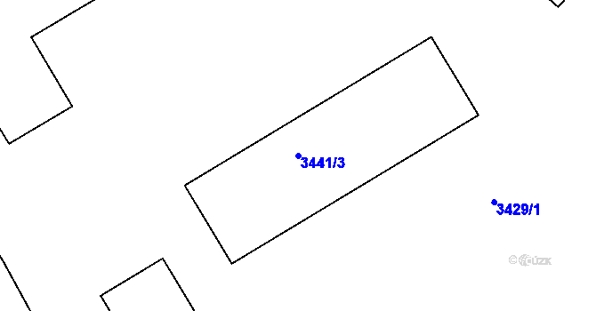 Parcela st. 3441/3 v KÚ Kadaň, Katastrální mapa