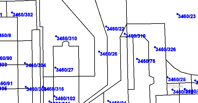 Parcela st. 3460/26 v KÚ Kadaň, Katastrální mapa