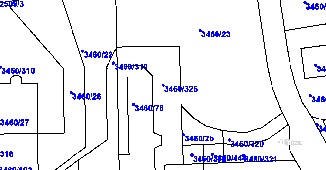 Parcela st. 3460/326 v KÚ Kadaň, Katastrální mapa