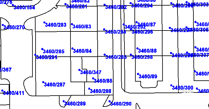 Parcela st. 3460/286 v KÚ Kadaň, Katastrální mapa