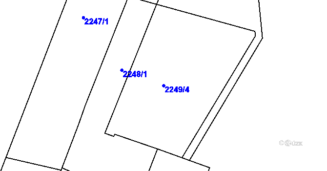 Parcela st. 2249/4 v KÚ Kadaň, Katastrální mapa
