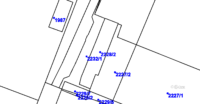 Parcela st. 2228/2 v KÚ Kadaň, Katastrální mapa